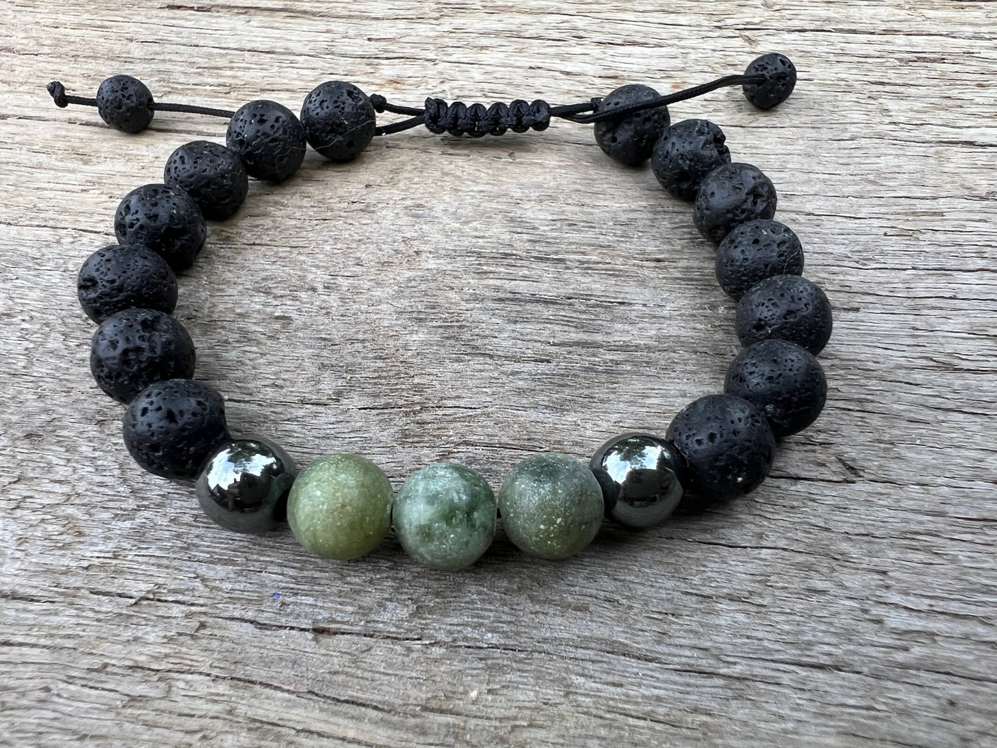 Dyed Jade Lava Hematite Gemstone Bracelet
