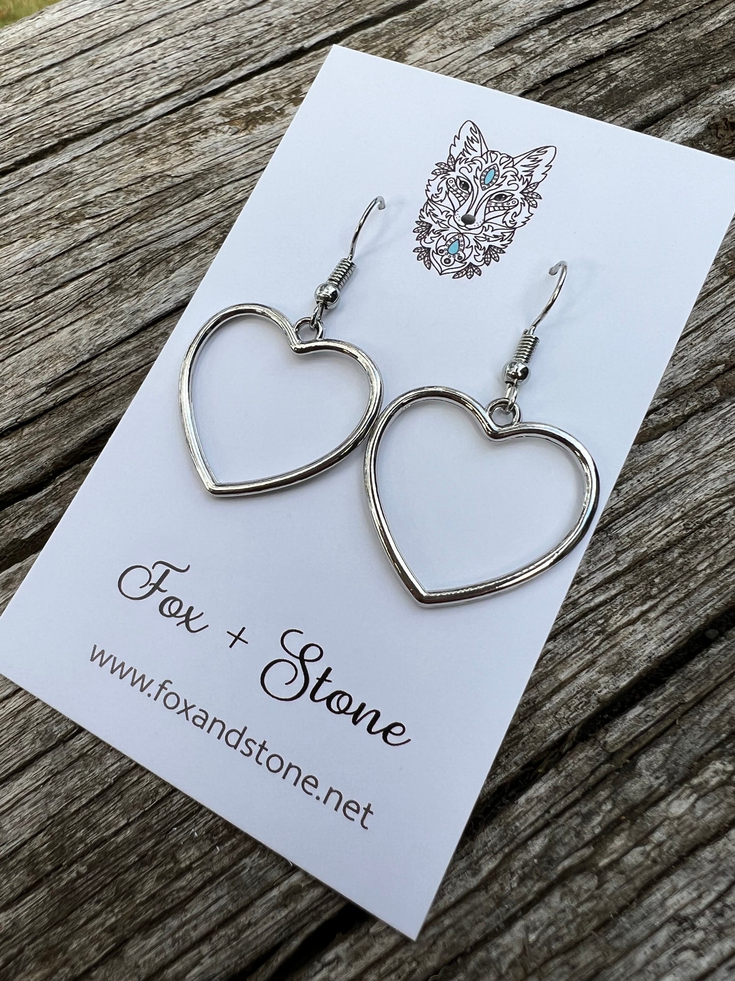 Beautiful Pair of Silver Hearts Dangles