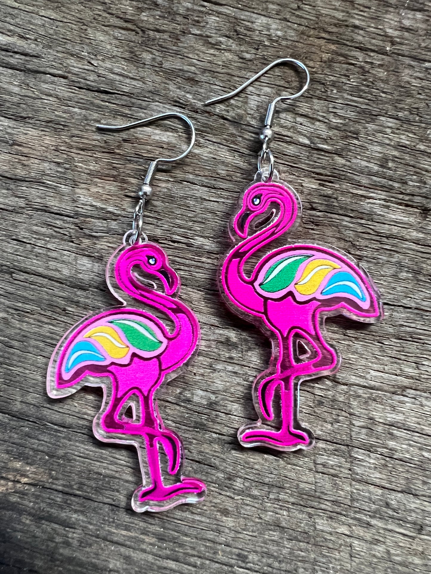 Beautiful Flamingo Hot Pink Earrings