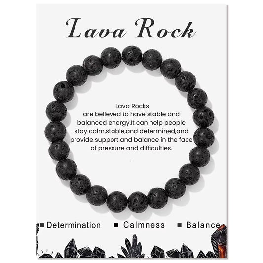 Lava Rock Beaded Bracelet Healing Bracelet