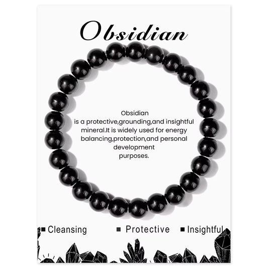 Black Obsidian Beaded Bracelet Healing Bracelet