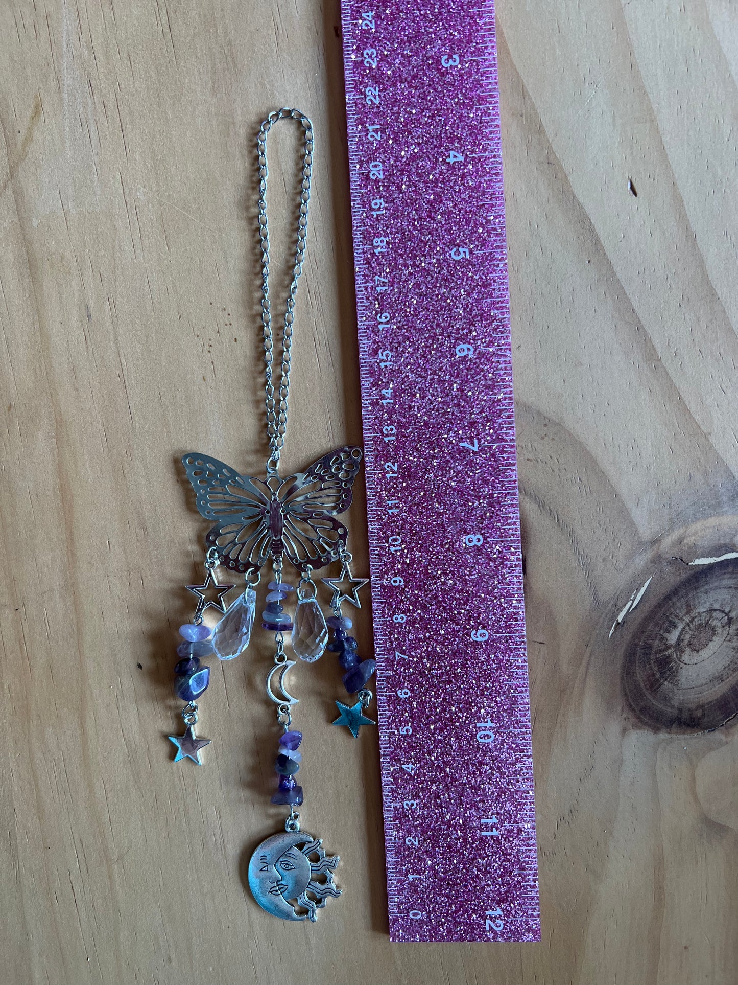 Butterfly Smokey Quartz Sun Catcher