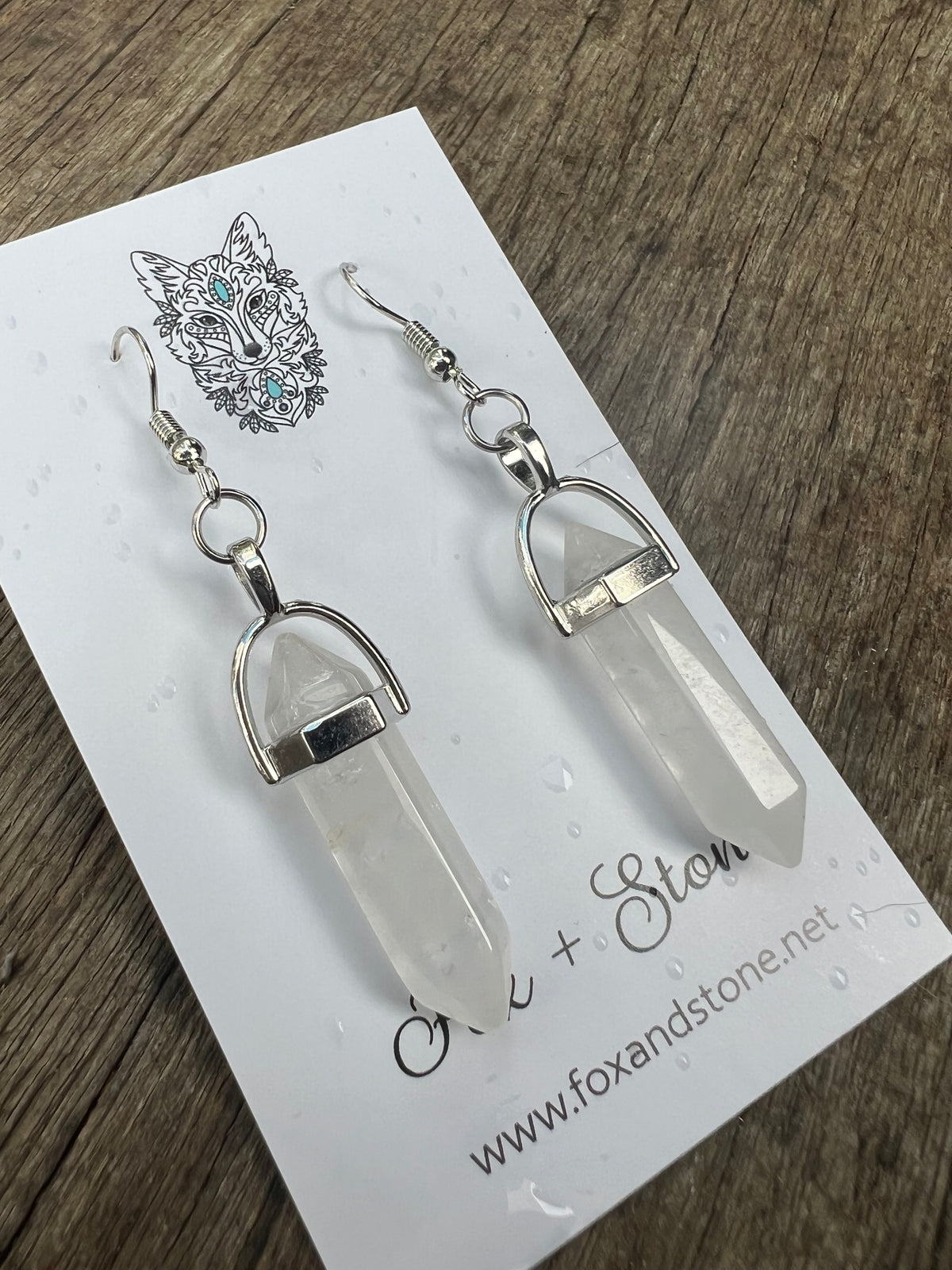 Clear Quartz Natural Gemstone Earrings