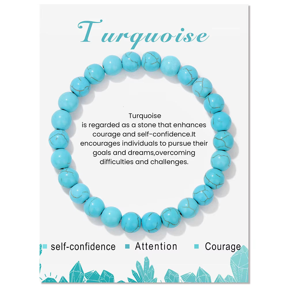 Turquoise Beaded Bracelet Healing Bracelet