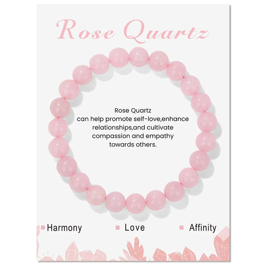 Rose Quartz Beaded Bracelet Healing Bracelet