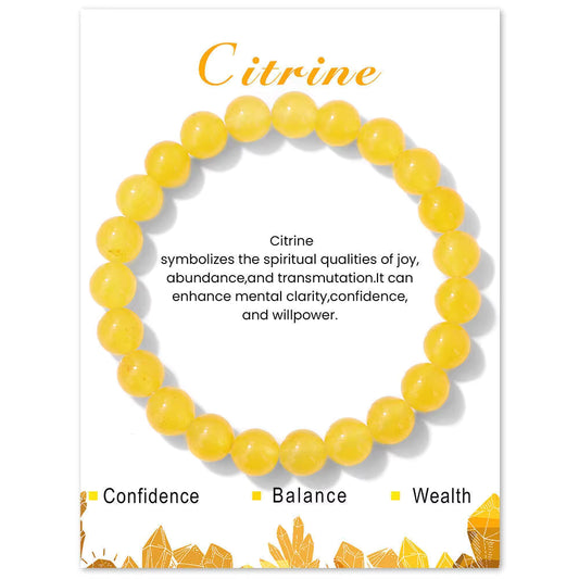 Citrine Beaded Bracelet Healing Bracelet