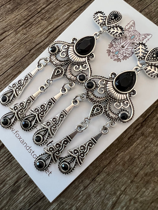 Stunning Silver Alloy Dangle Earrings