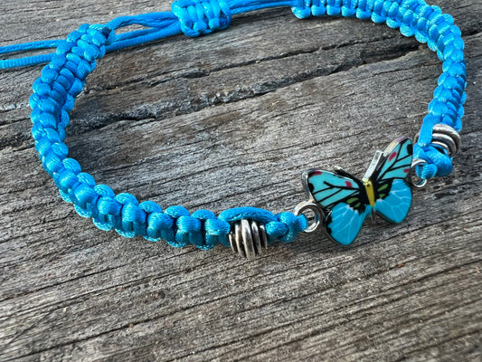 Blue Sky with Blue Butterfly One Size Fits Bracelets