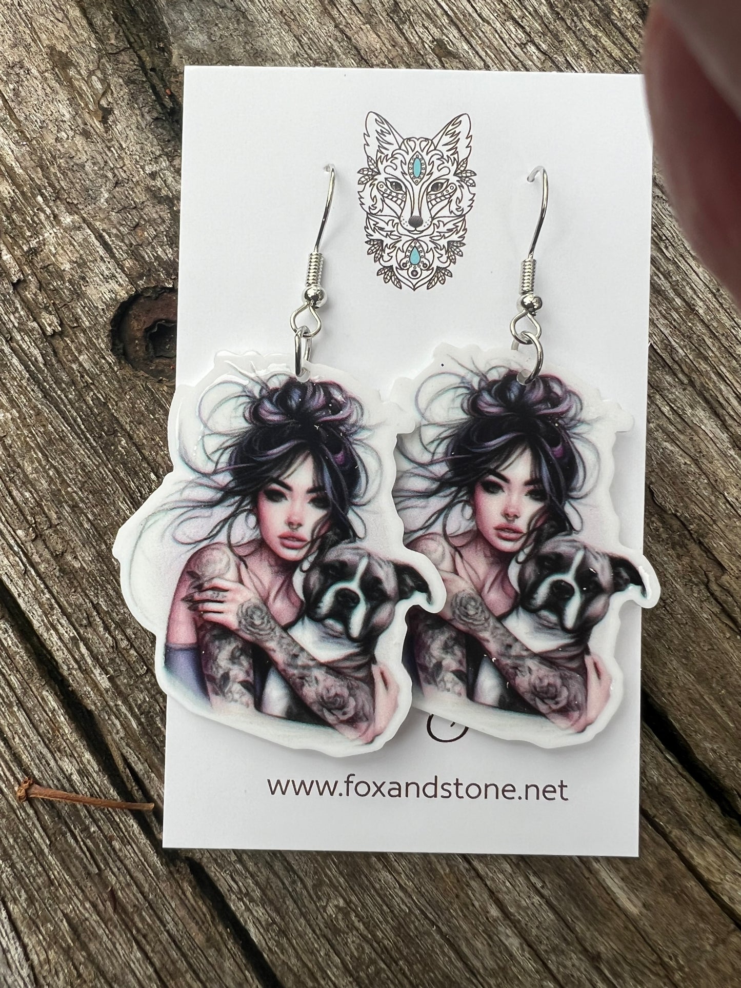 Just A Girl and her Staffy Earrings