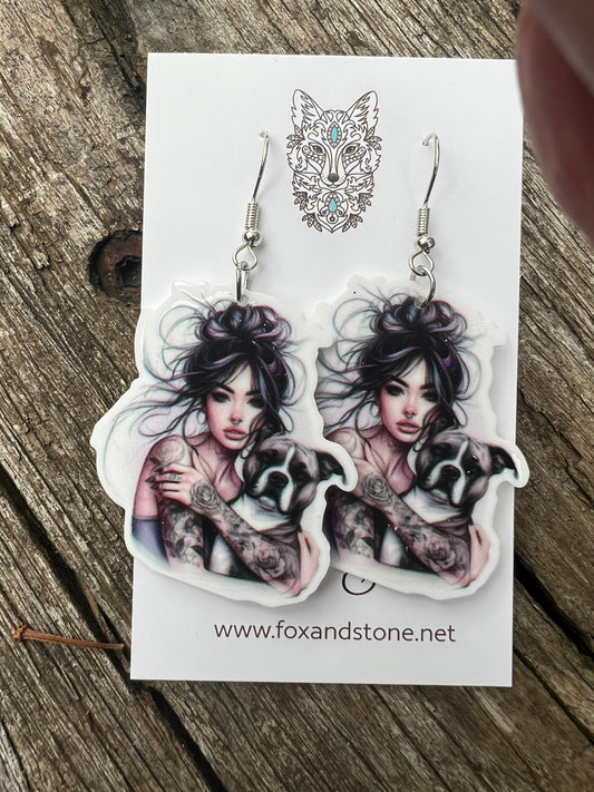 Just A Girl and her Staffy Earrings