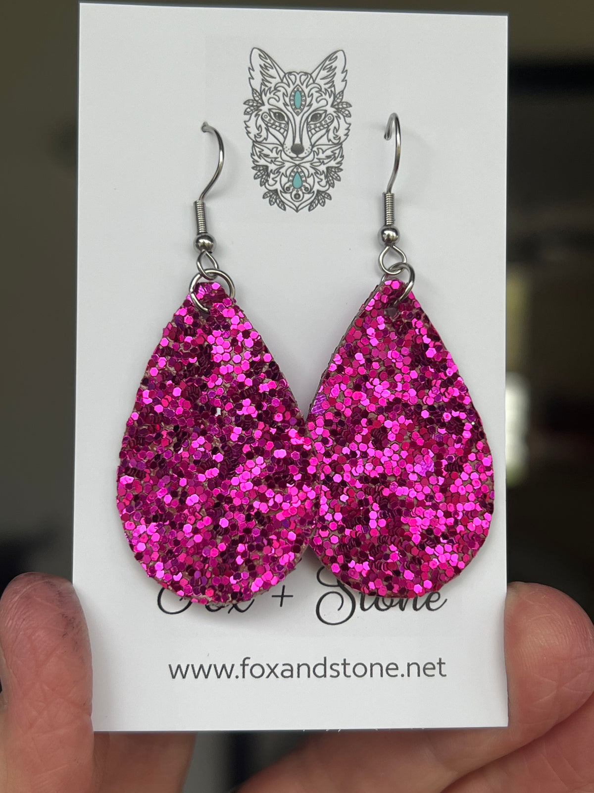 Hot Pink Sequin Earrings