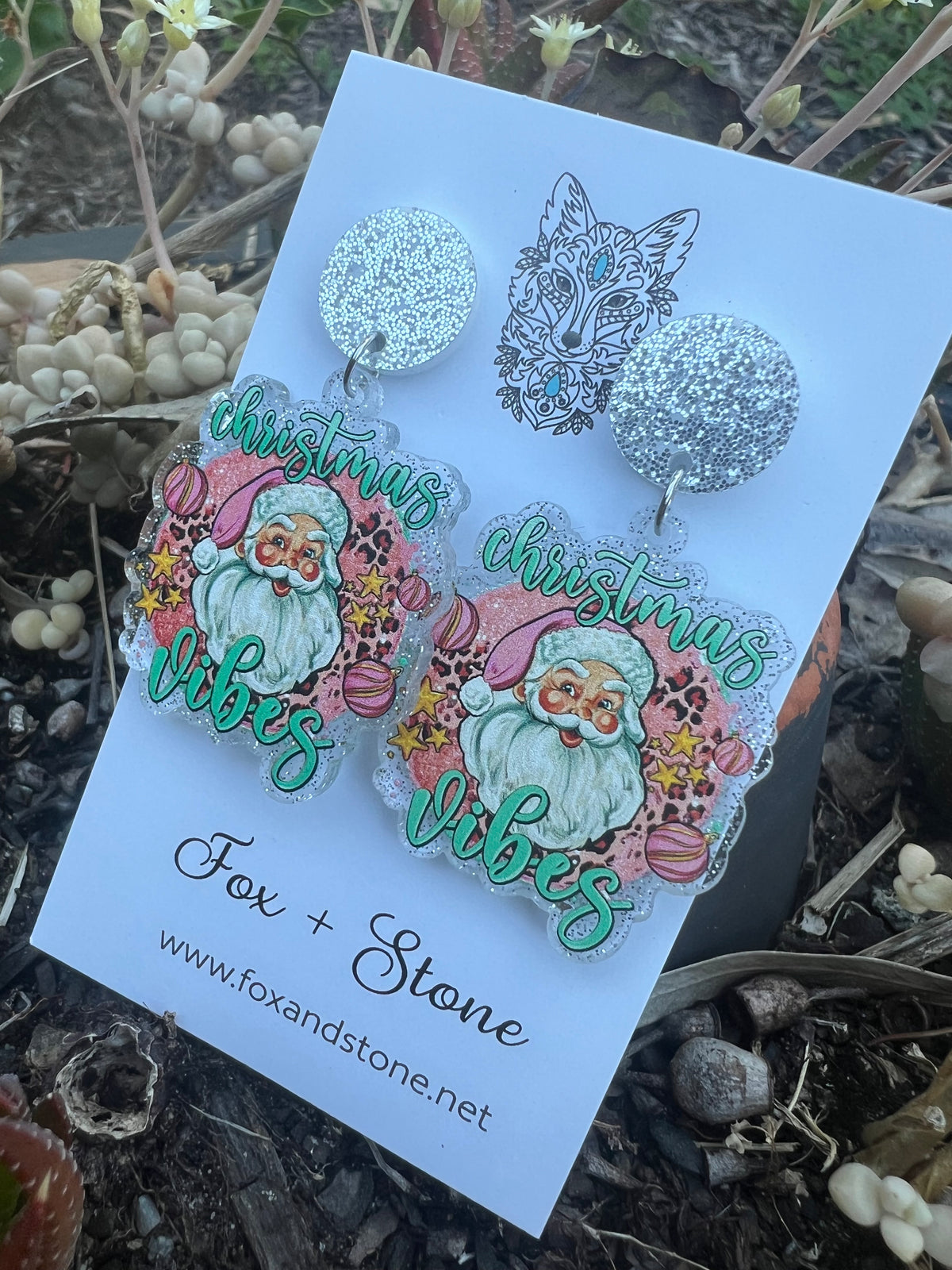 Merry Christmas Santa Earrings