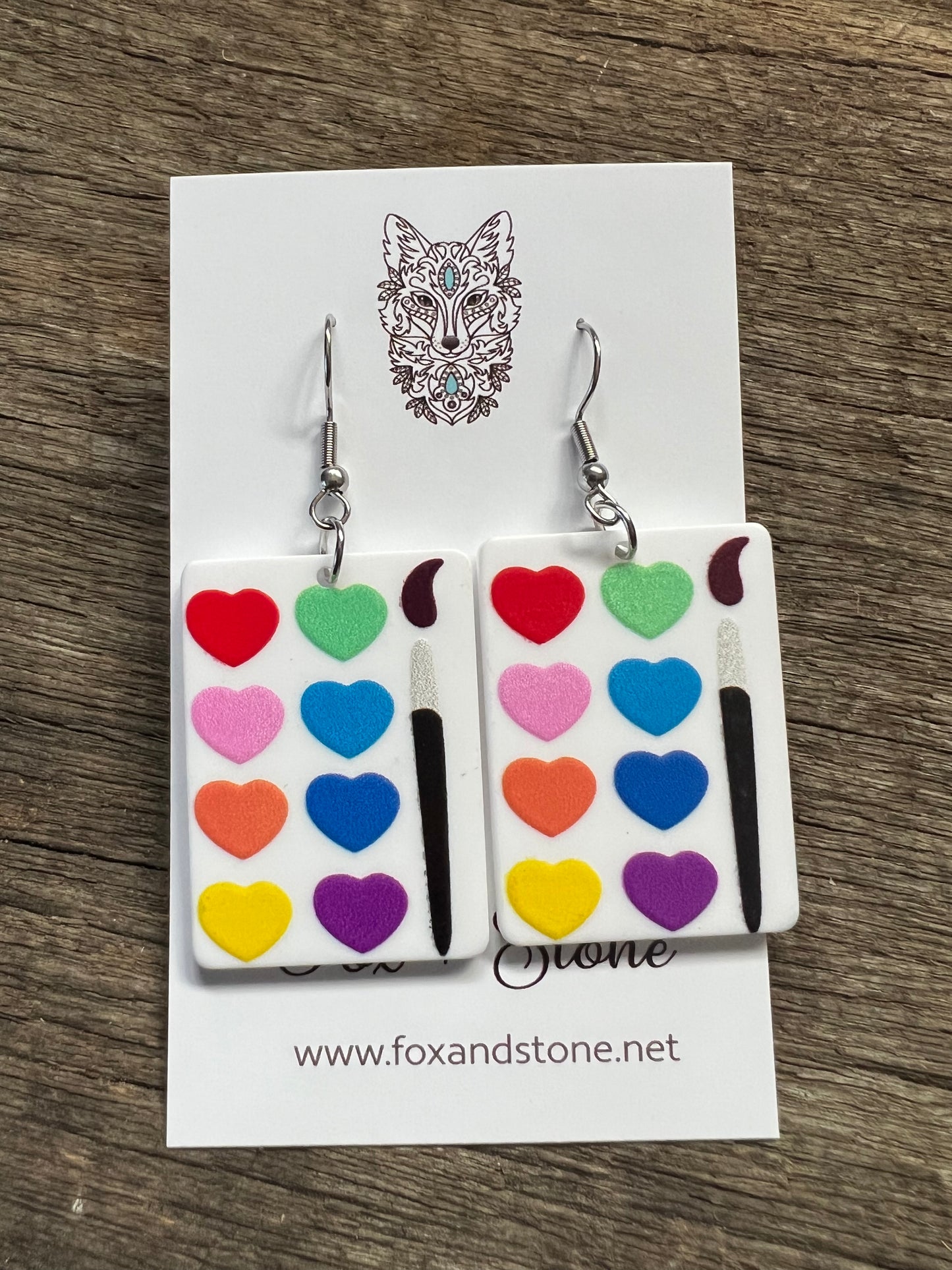 Artist Palettes Heart Earrings