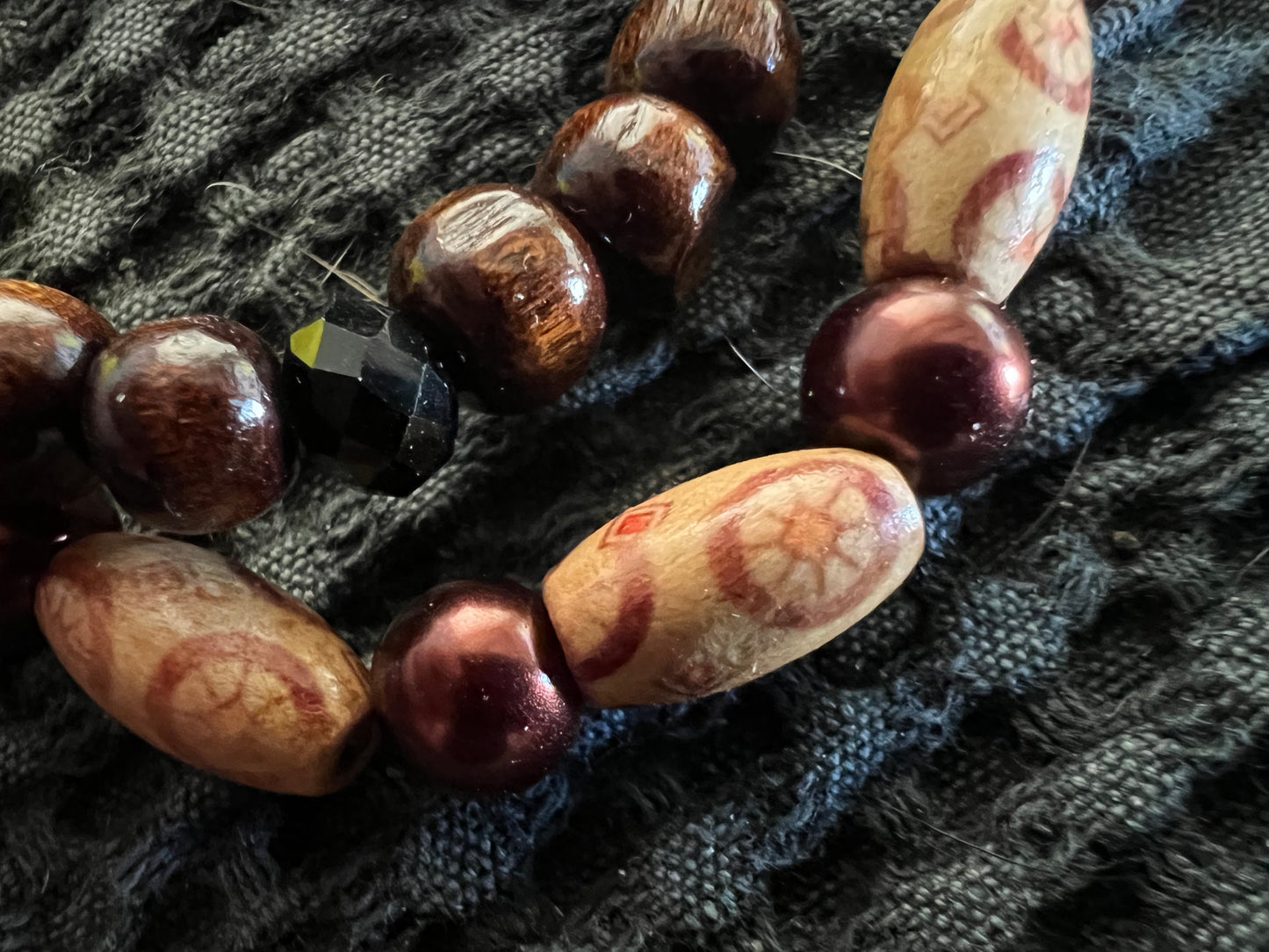 Sunflower Natural Wood Stack Bracelet