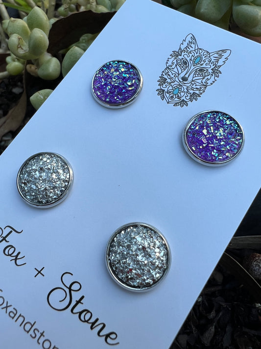 Gorgrous Druzy Dangle Stud Earrings