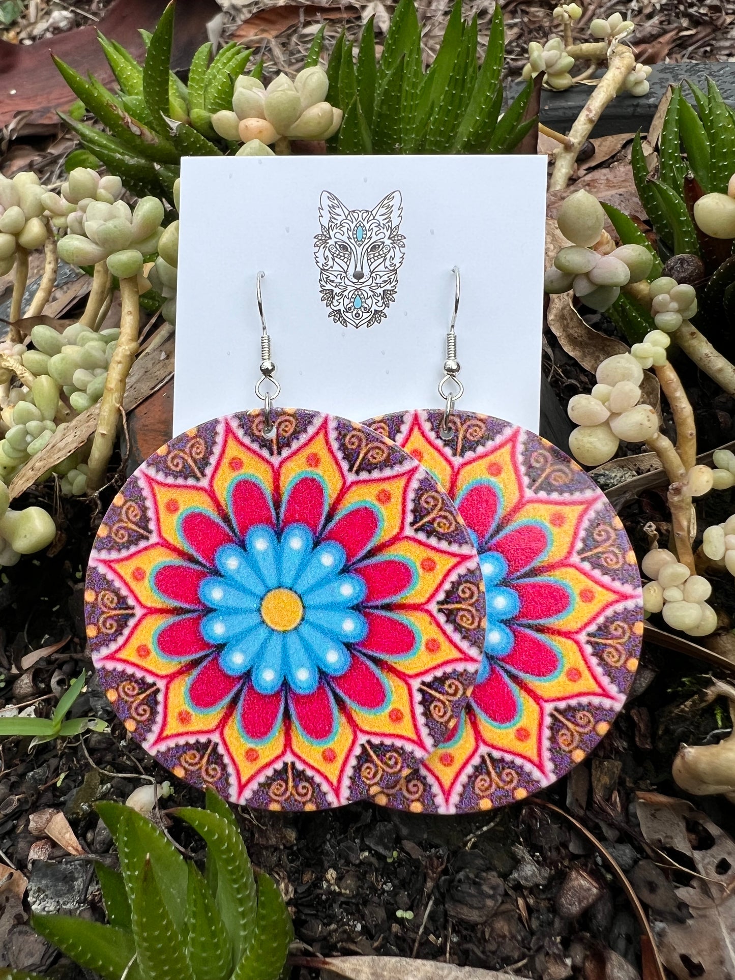 Bold Round Mabel Wood Earrings