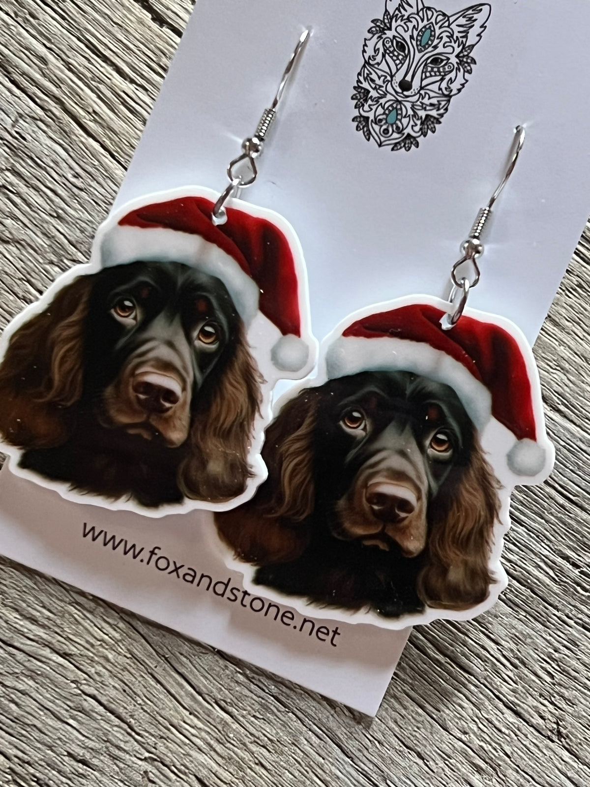 Cocker Spaniel Xmas Dog Earrings