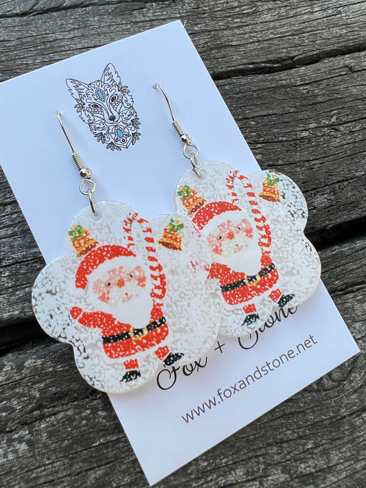 It’s Snowing Santa Resin Earrings