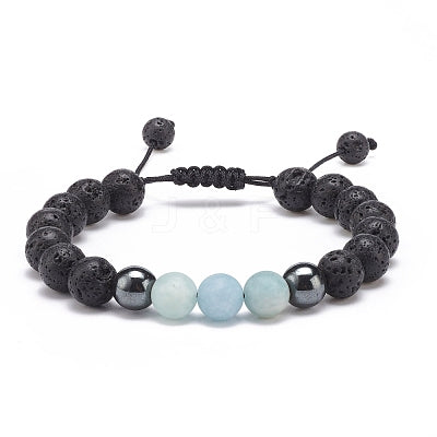 Lava Hematite Amazonite Gemstone Bracelet