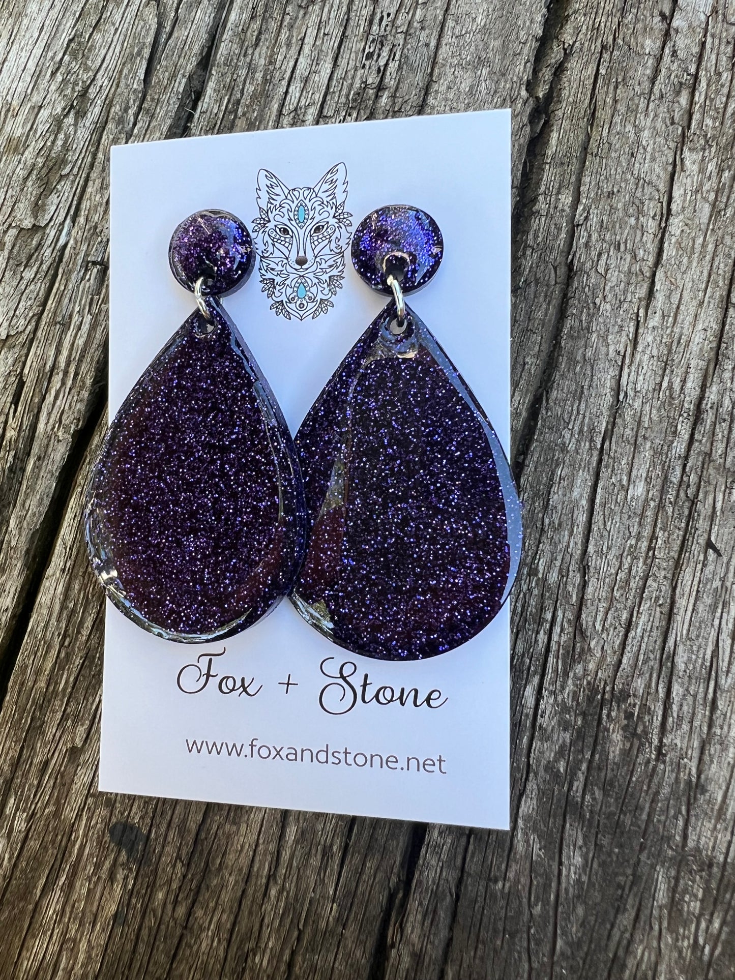 Grape Ape Glitter Delights Resin Earrings