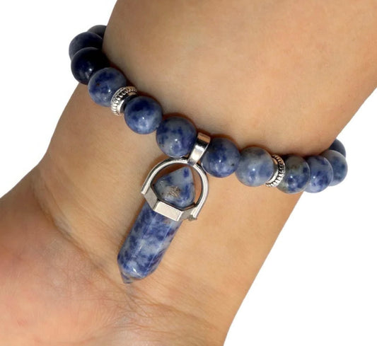 Sodalite Gemstone Bullet Bracelet