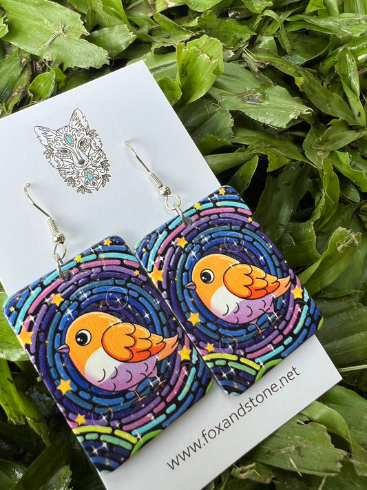 Pretty Robin Bird Earrings