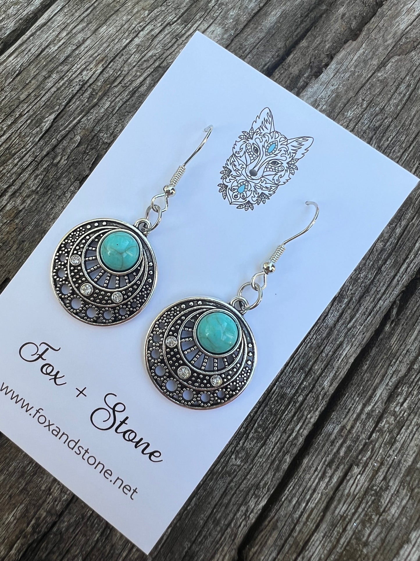 Carmella Round Turquoise Earrings