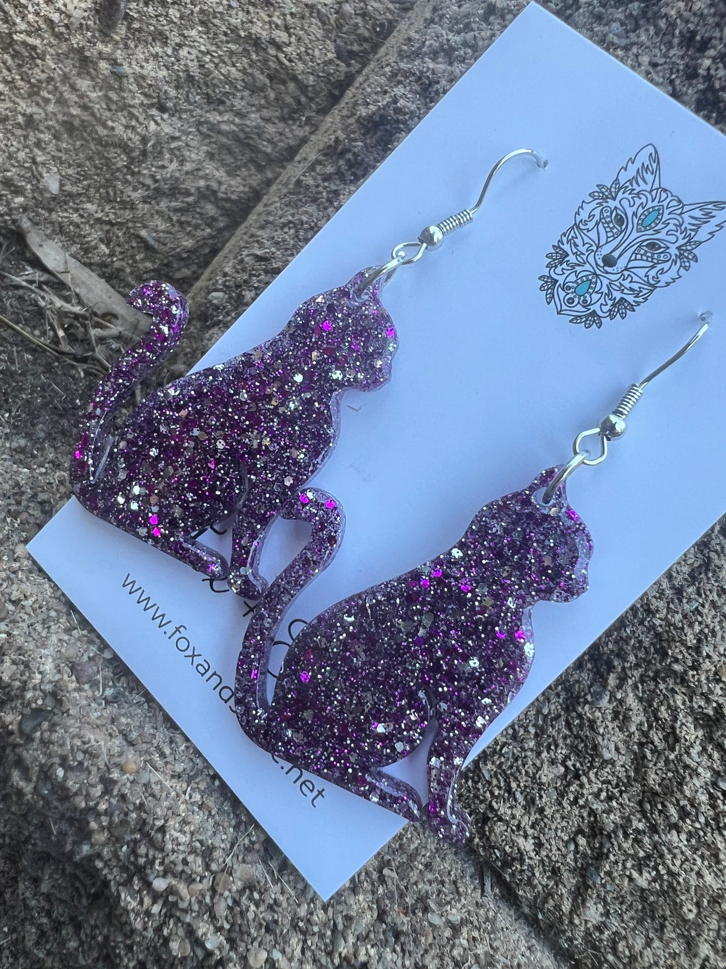 Glitter Cats Five Earrings