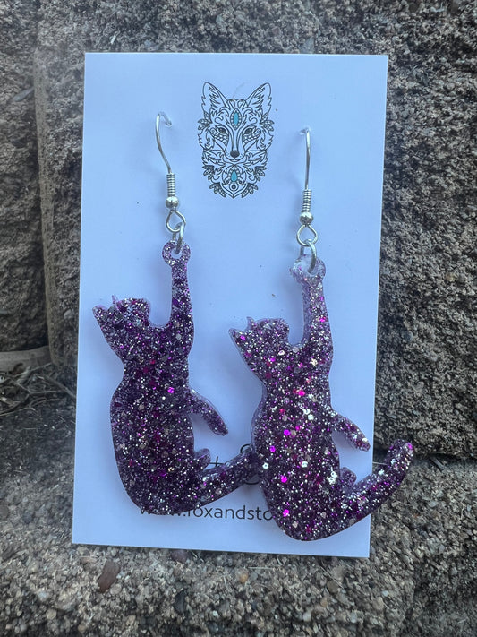 Glitter Cats Four Earrings