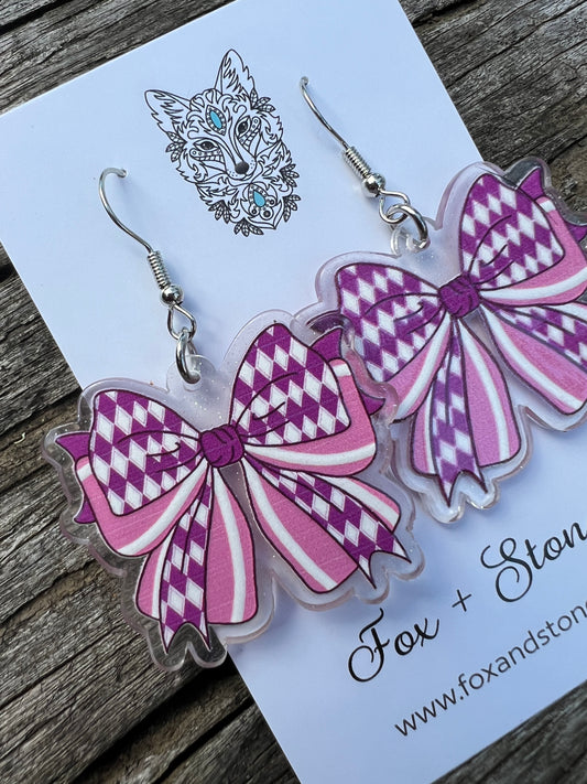 Pretty Xmas Bows Christmas Earrings