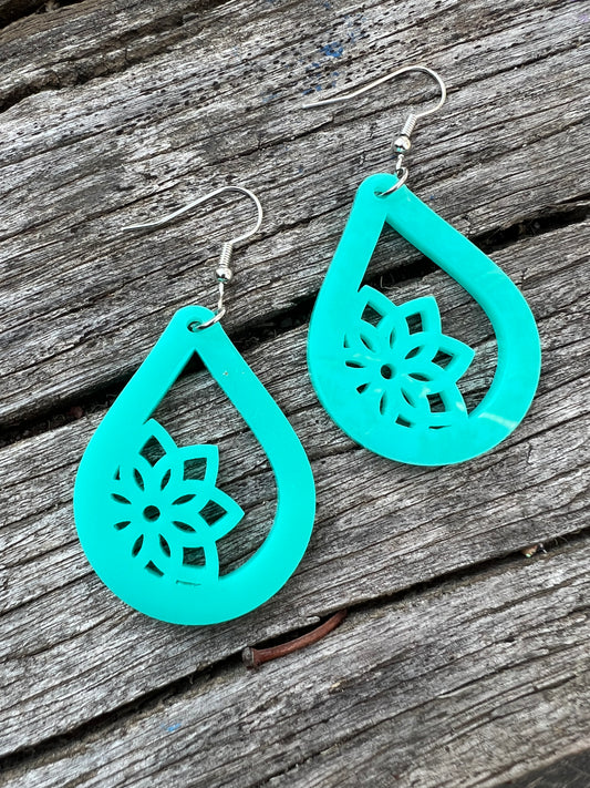 Mint Mandala Meadow Earrings