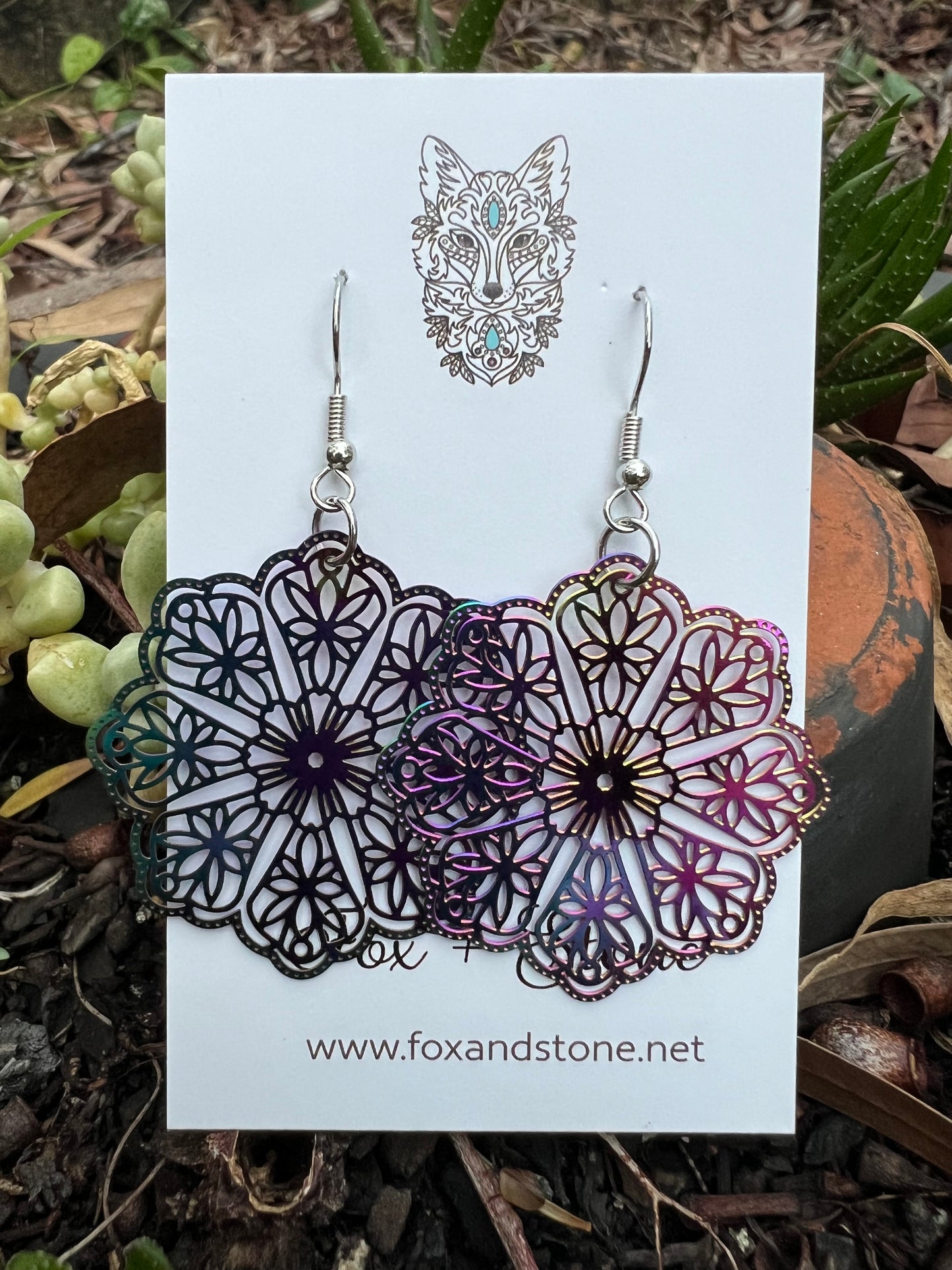 Koko Iridescent Filigree Earrings