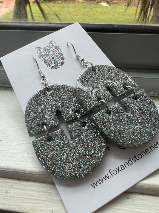 Holographic Sparkled Glitter Resin Earrings