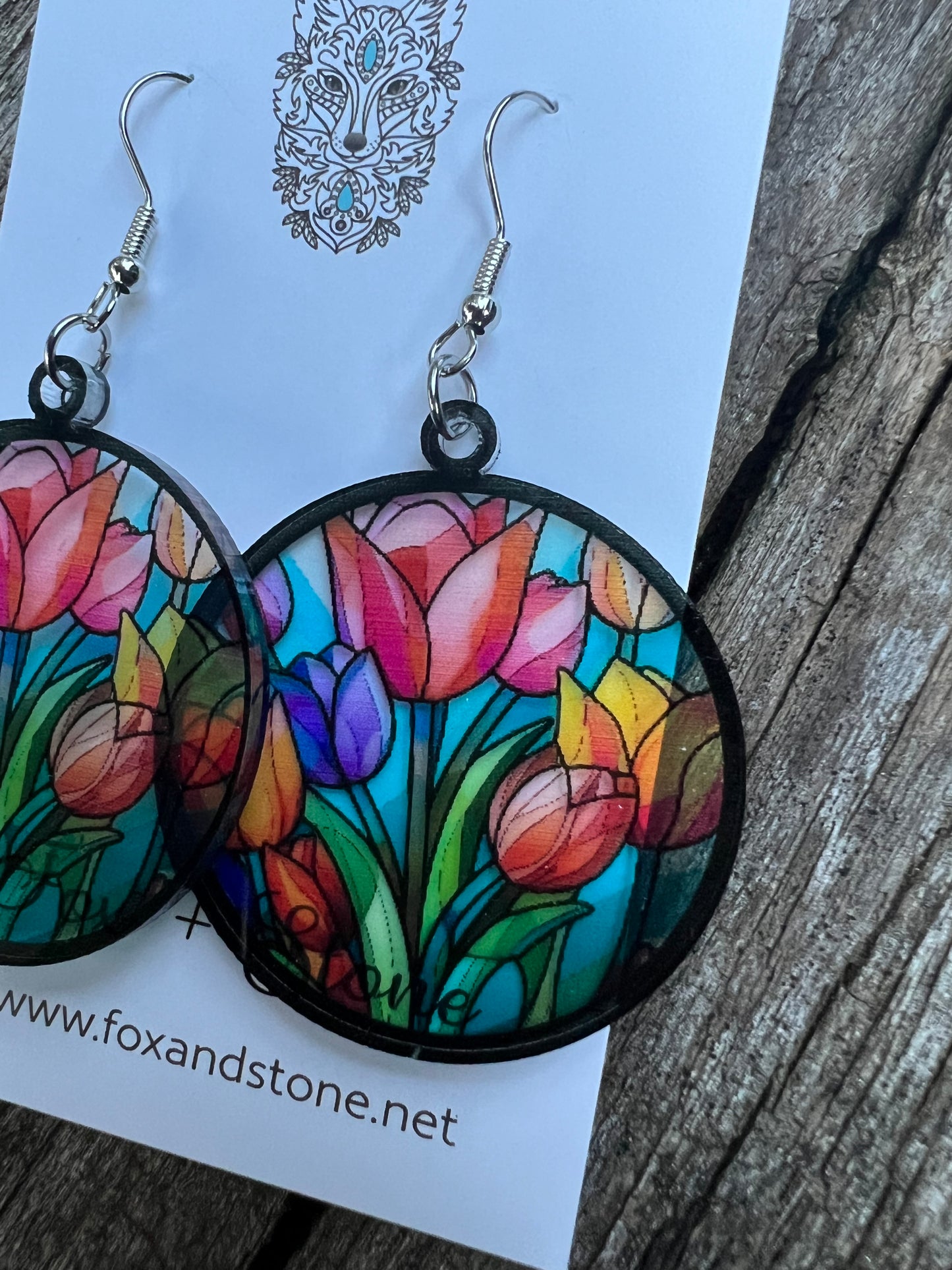 Mahliee Faux Stained Glass Earrings