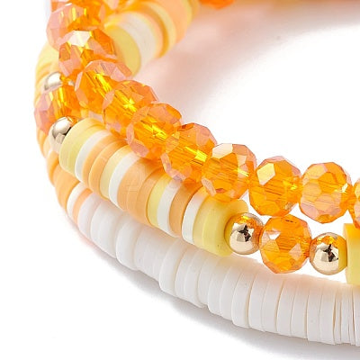 Love Polymer Clay Heishi Bracelet Set