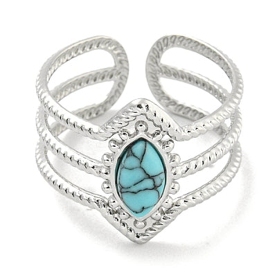 Beautiful Dyed Turquoise Cuff Ring