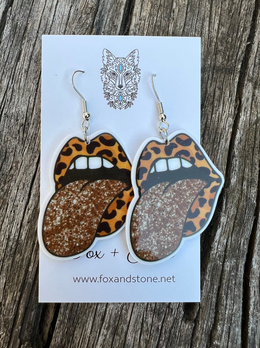 Rock On Leopard Dangle Earrings