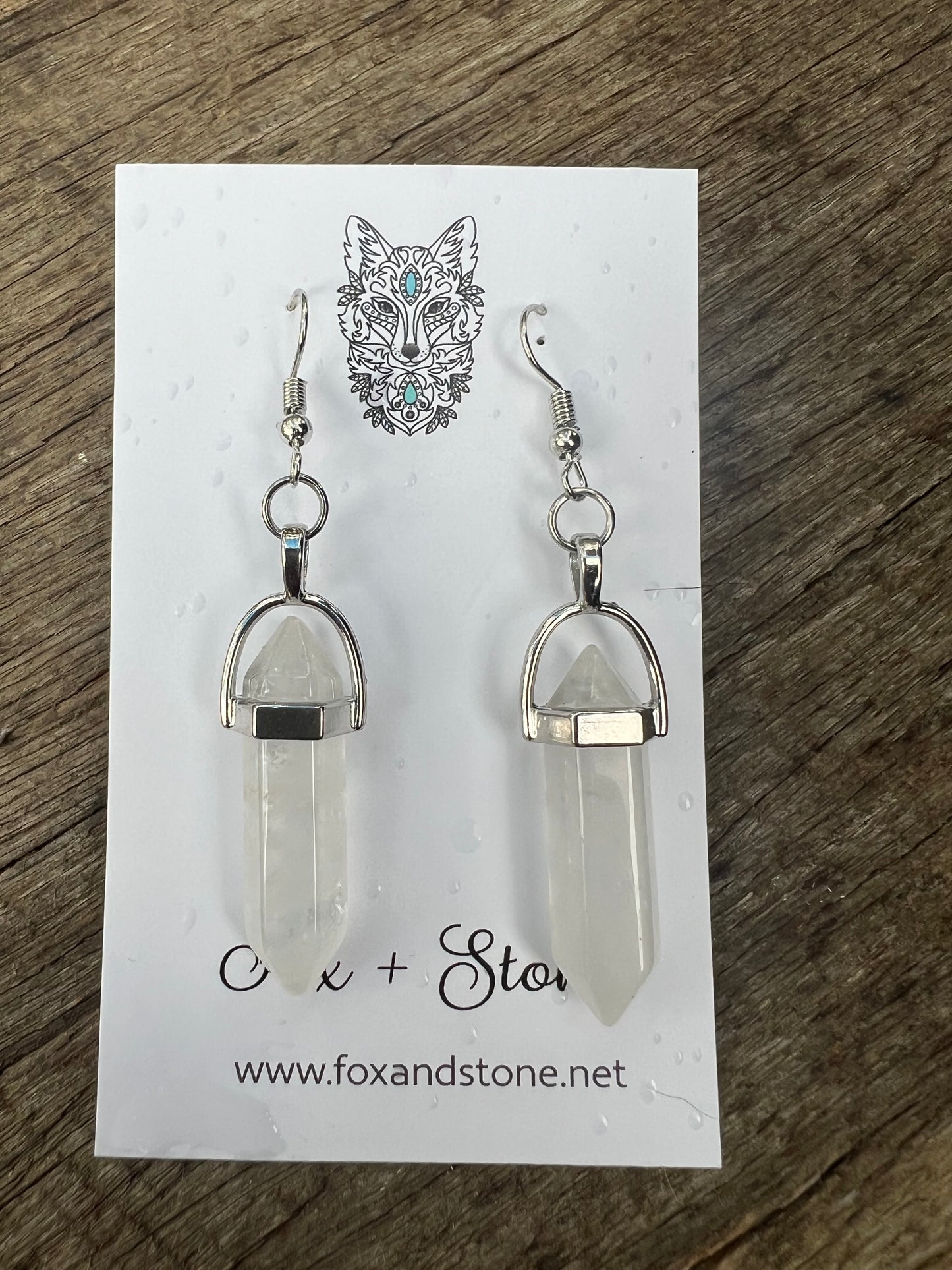 Smoky Quartz Gemstone Bullet Point Earrings