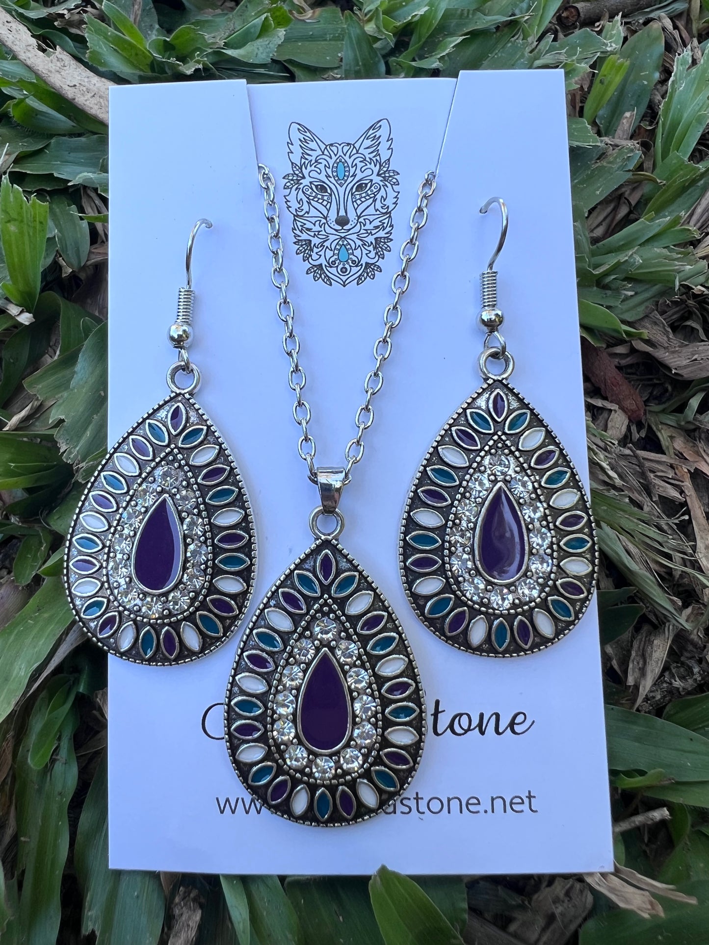 Teardrop Pendant Earring Set 3