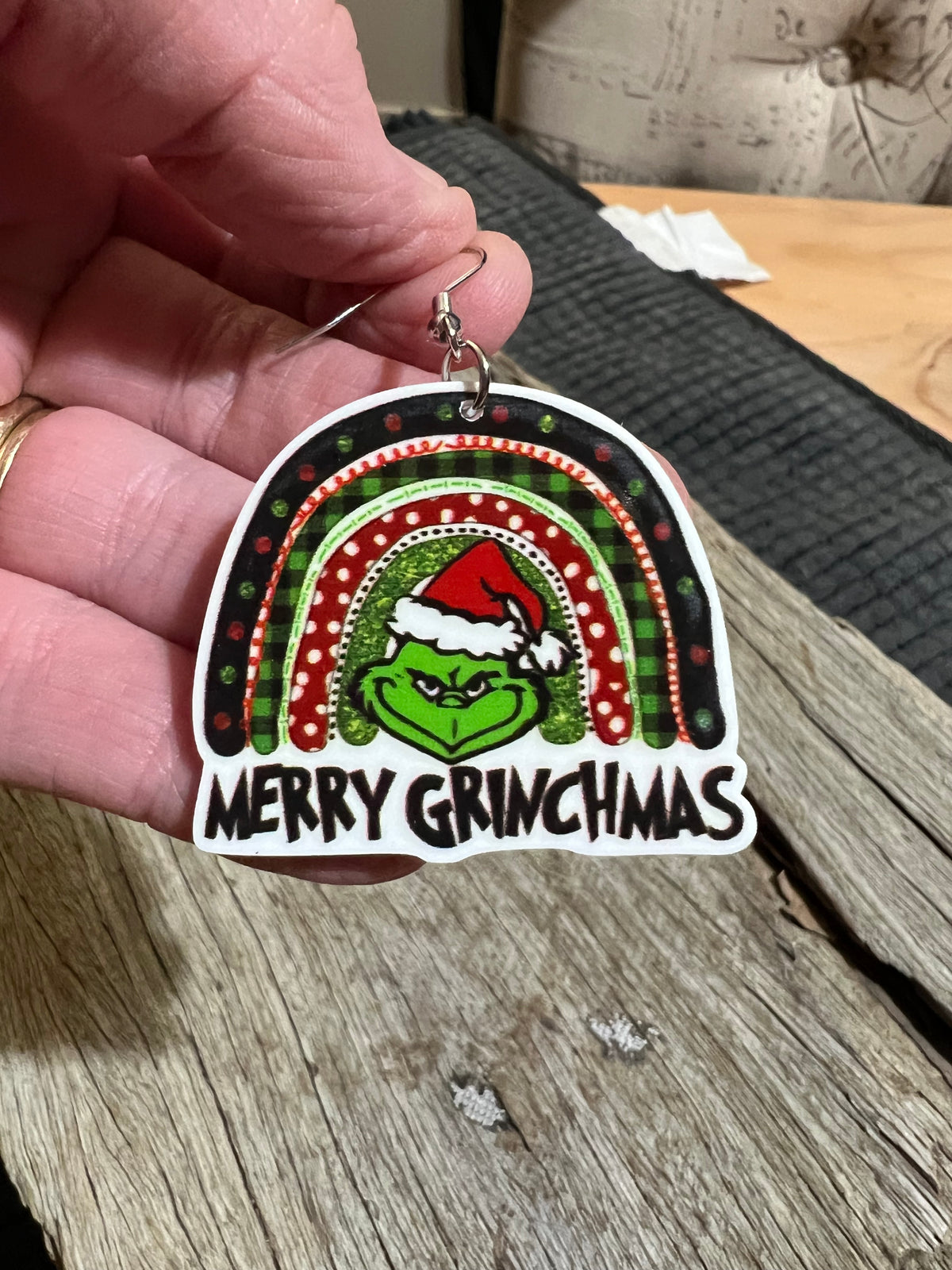 Merry Christmas Grinch Earrings