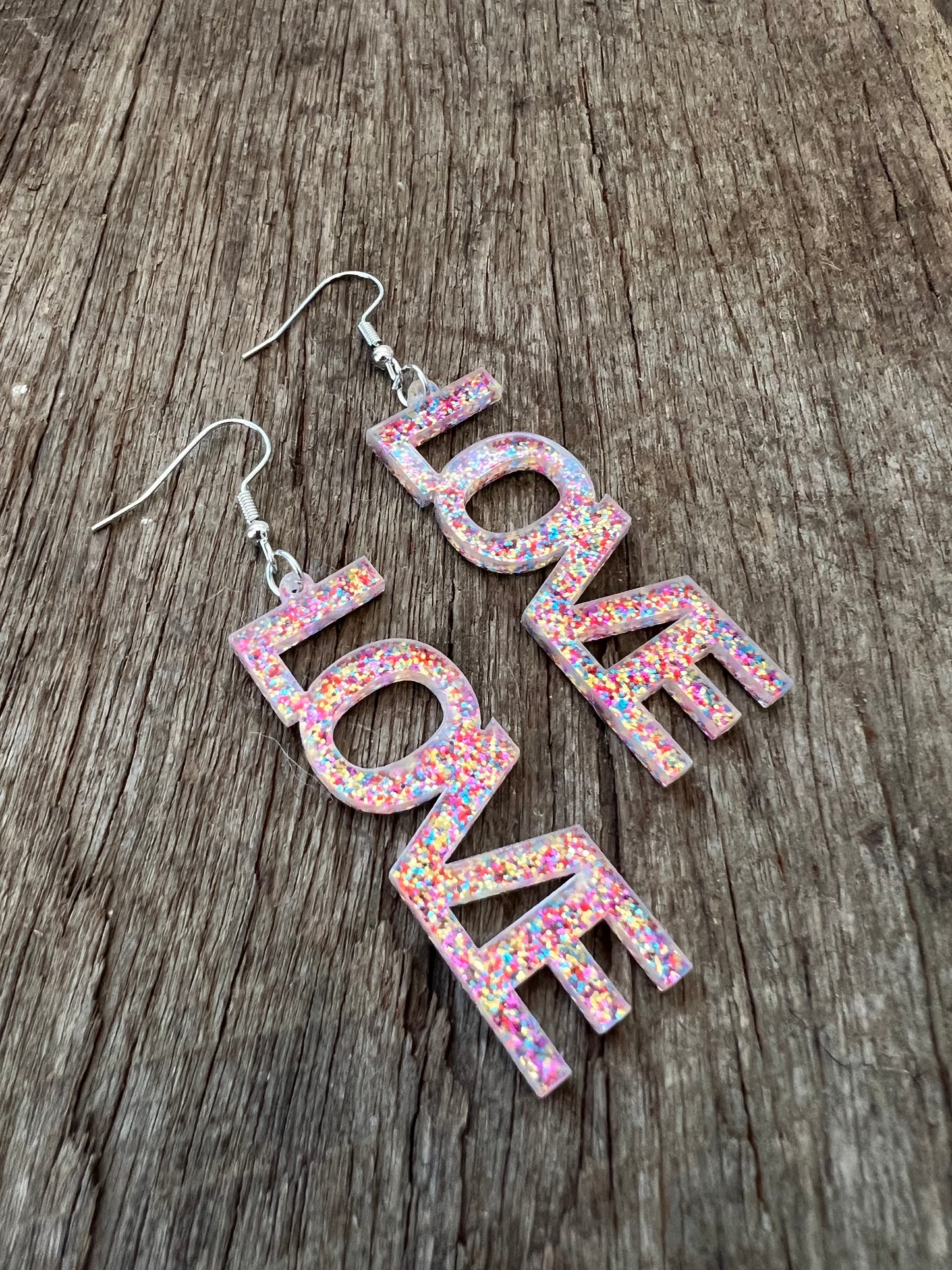 Confetti LOVE Dangle Earrings