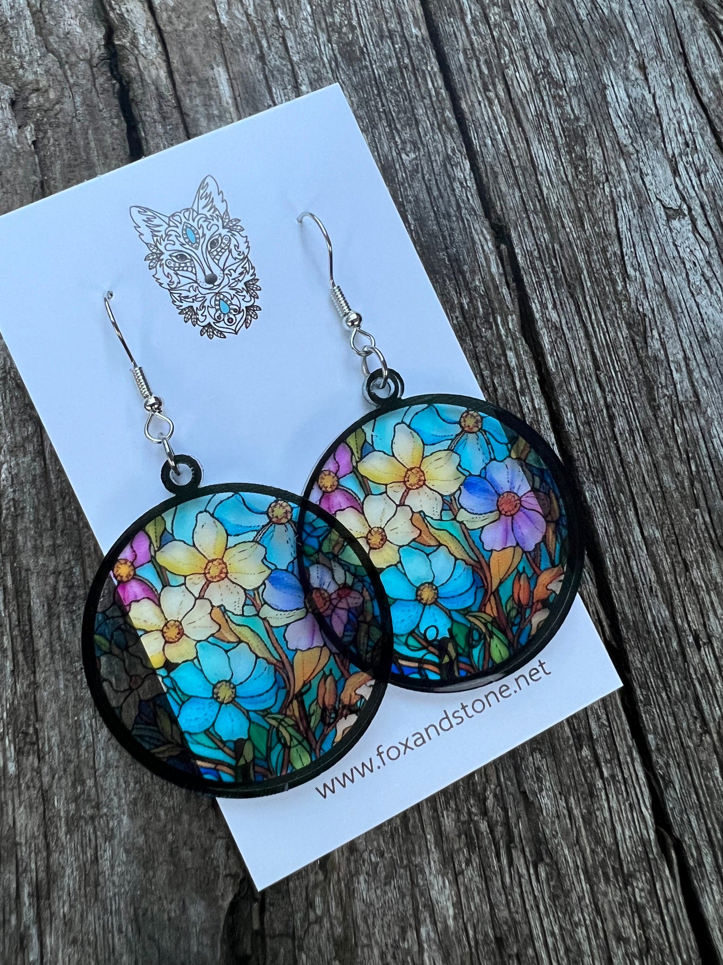 Harrietta Faux Stained Glass Earrings