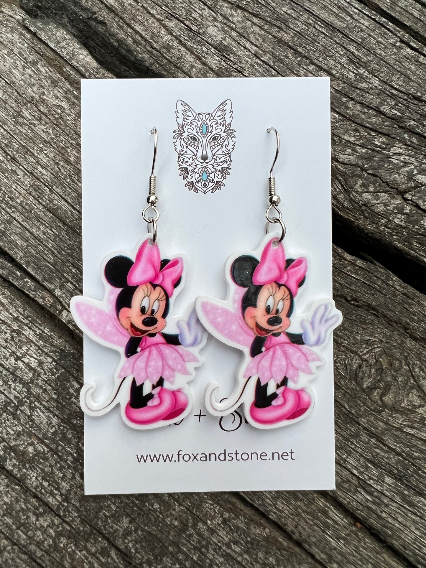 Pink Fairy Mouse Earrings