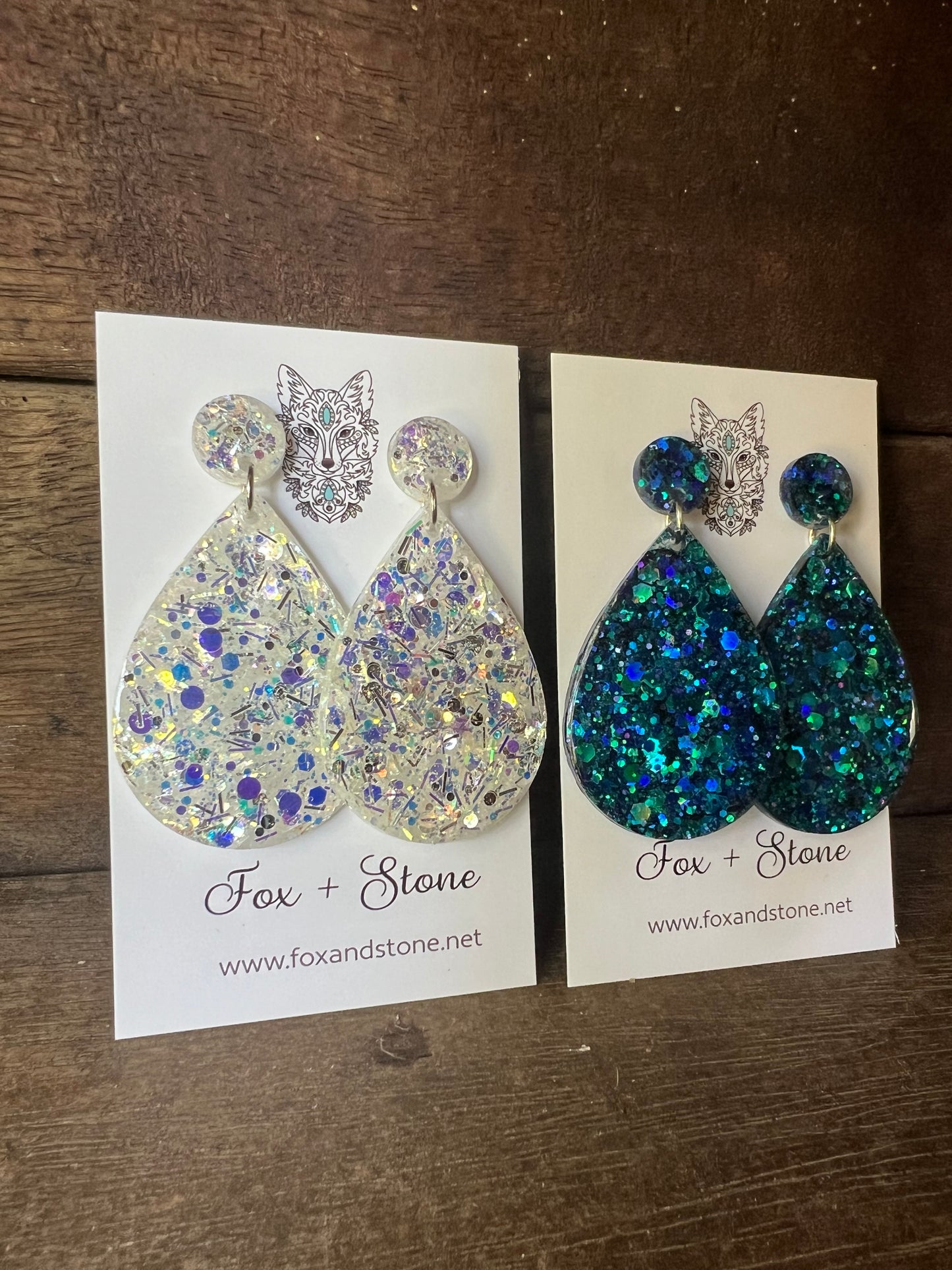 Bombay Blue Glitter Delights Resin Earrings