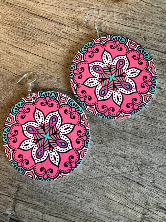 Bold Round Lollypop Wood Earrings