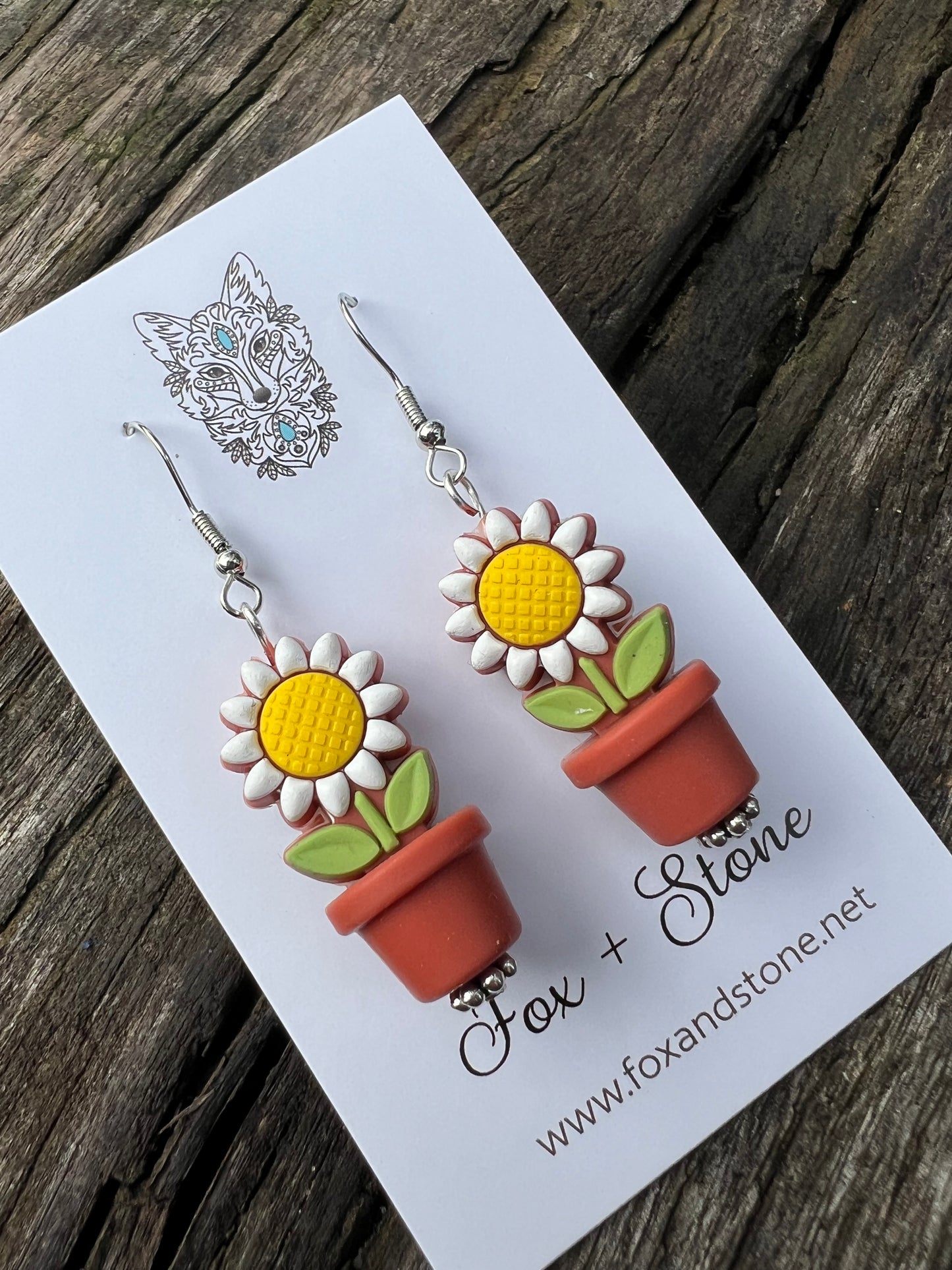 Sunflower in Terracotta Pots Earrings