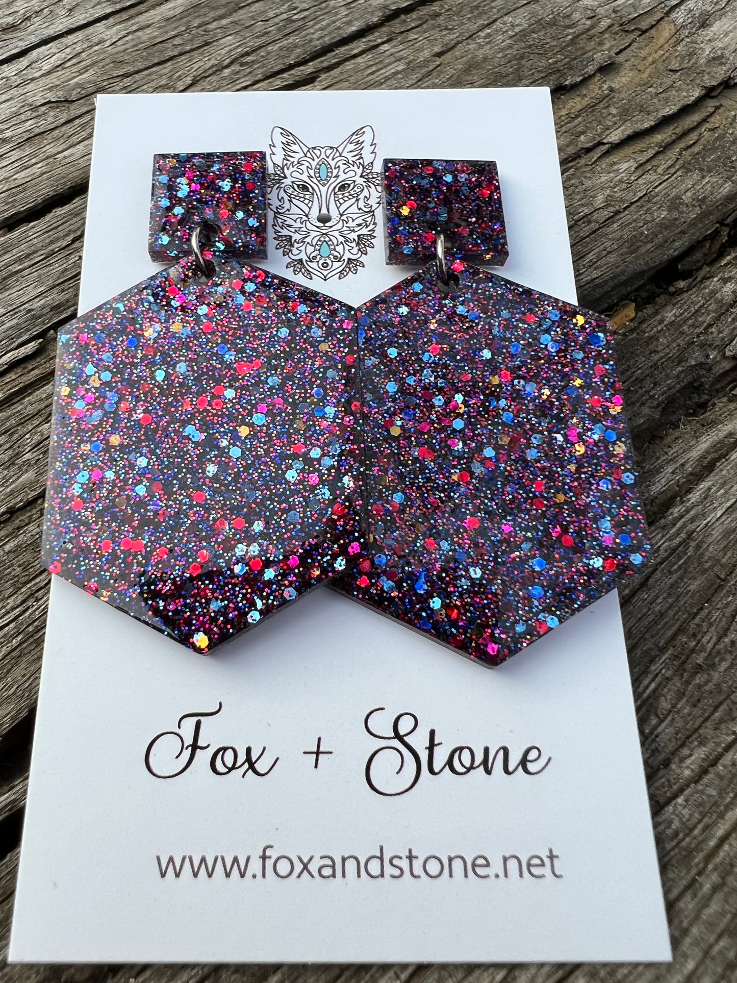 Fiasco Burst Glitter Resin Earrings