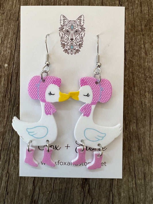 Gorgeous Goosey in Boots Earrings