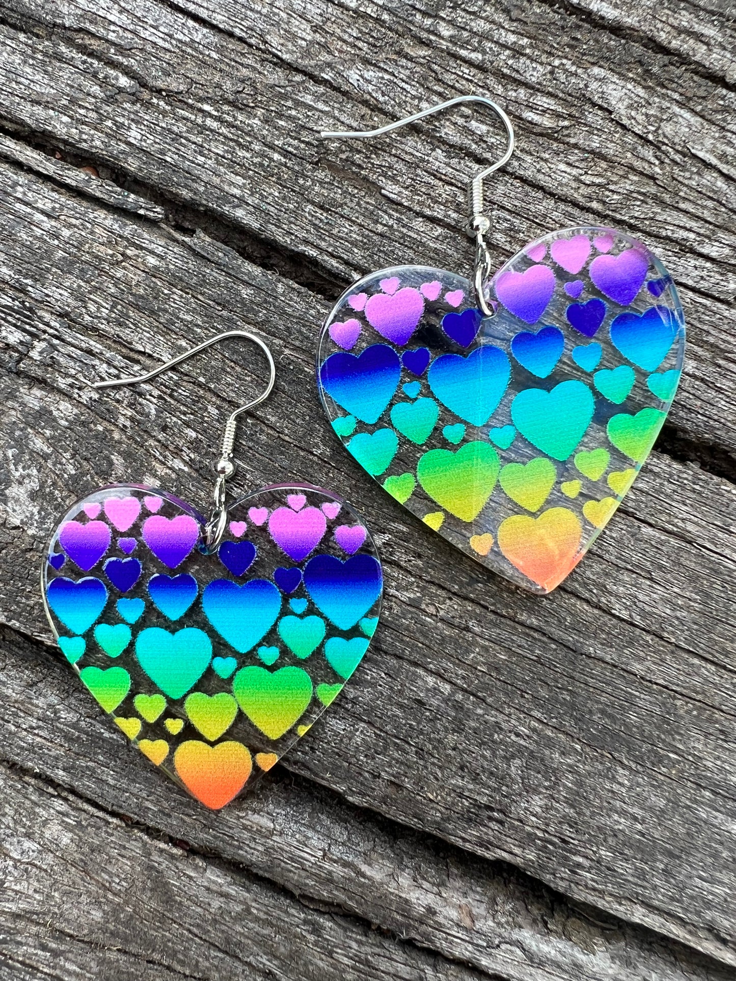 Beautiful Colourful Heart Earrings