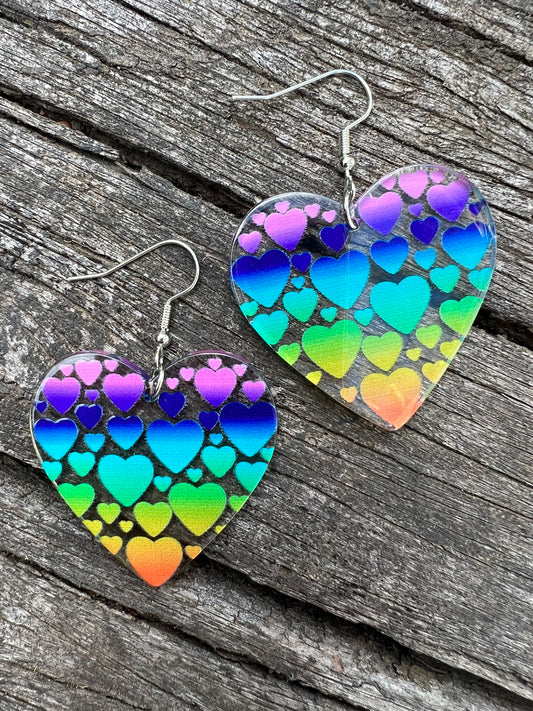 Beautiful Colourful Heart Earrings